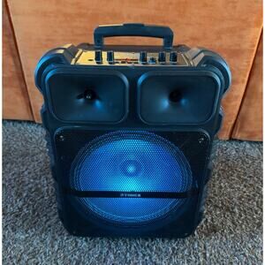 Fisher Portable Speaker Large Bluetooth USB AUX FM Radio Karaoke Light Up Handle